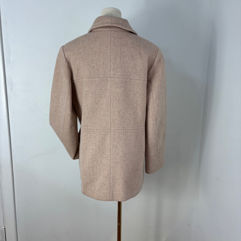 Classic London Fog Wool Blend Coat Cottage Preppy  Camel Buttoned Jacket Size 10 - Picture 3 of 12